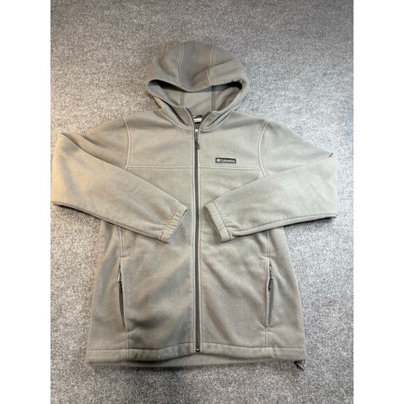 Columbia Fleece Unisex Gray Full Zip Up Hoodie Jacket Size Medium - Picture 1 of 9